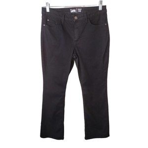 Lee Jeans Womens 10 Petite Regular Fit Boot Cut Mid Rise Black